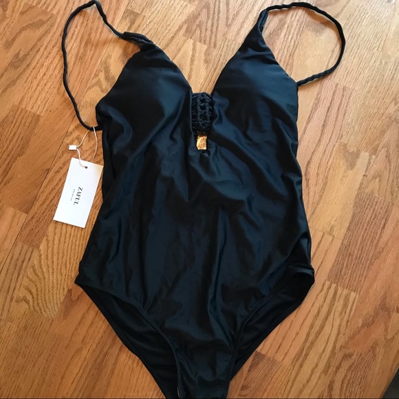 NWT Zaful Black Spaghetti Strap Swimsuit (L) - Picture 3 of 16